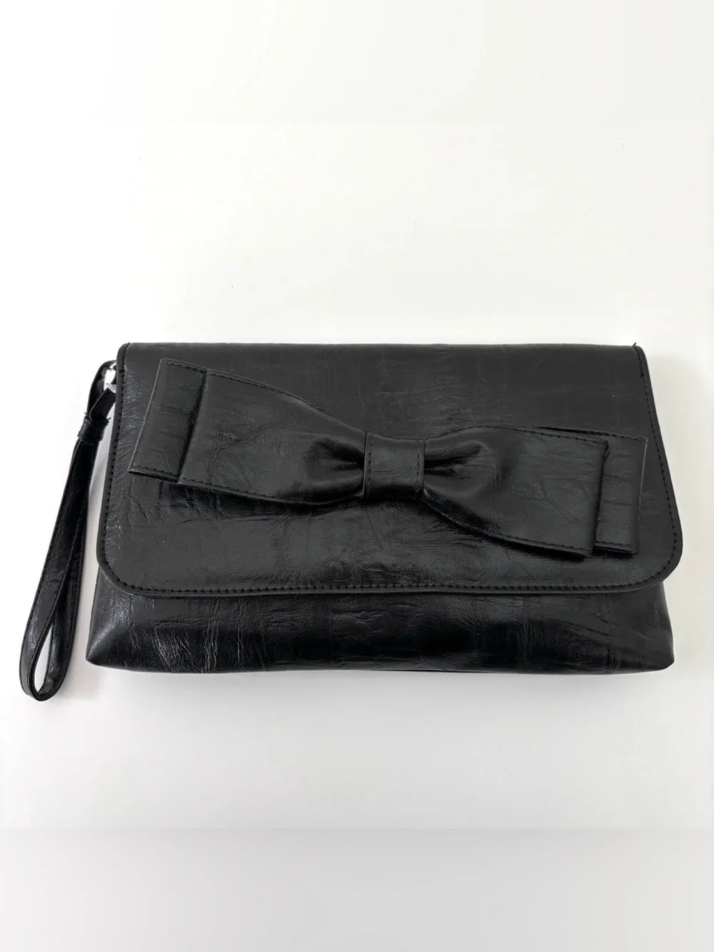 Barr + Barr X Bloomingdale’s Black Bow Clutch NWT Vegan Wristlet Coquette